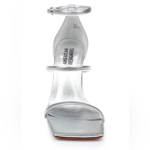 NEW✨ American Designers by Badgley Mischka Sly Metallic Block Heel in Silver - Picture 2 of 8